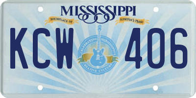 MS license plate KCW406