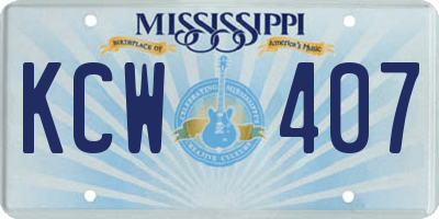 MS license plate KCW407