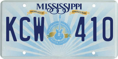 MS license plate KCW410