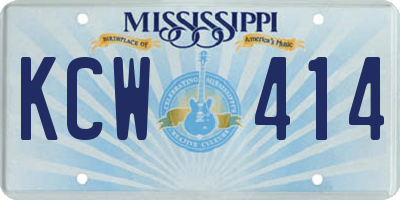 MS license plate KCW414