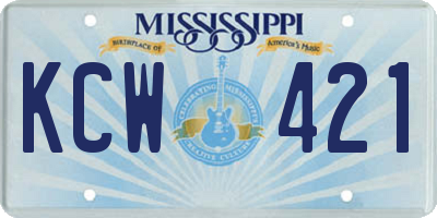 MS license plate KCW421