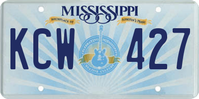 MS license plate KCW427