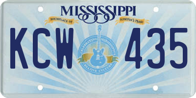 MS license plate KCW435