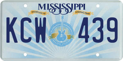 MS license plate KCW439