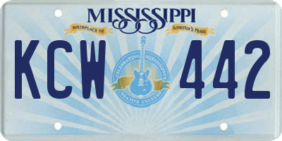 MS license plate KCW442