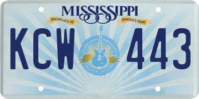 MS license plate KCW443
