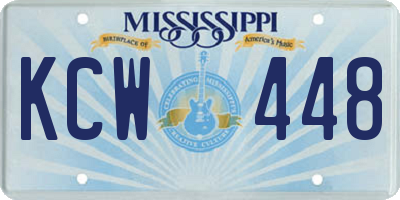 MS license plate KCW448