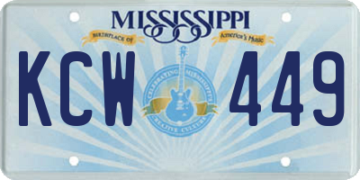 MS license plate KCW449
