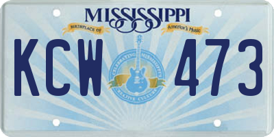 MS license plate KCW473