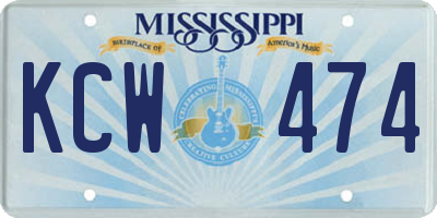 MS license plate KCW474