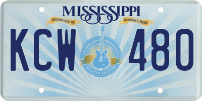 MS license plate KCW480