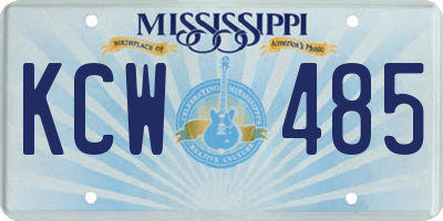 MS license plate KCW485