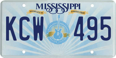MS license plate KCW495
