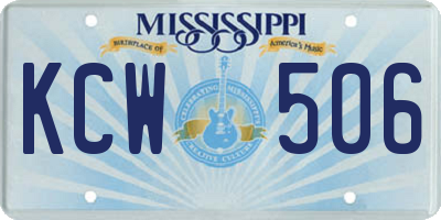 MS license plate KCW506
