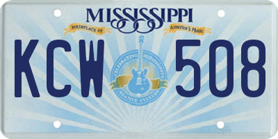 MS license plate KCW508
