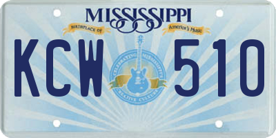 MS license plate KCW510