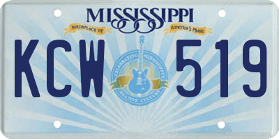 MS license plate KCW519