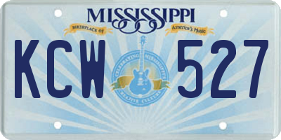MS license plate KCW527