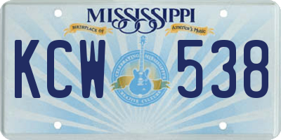 MS license plate KCW538