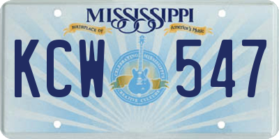 MS license plate KCW547
