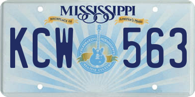 MS license plate KCW563