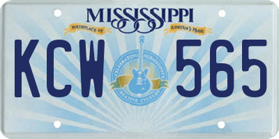 MS license plate KCW565