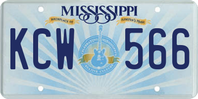 MS license plate KCW566