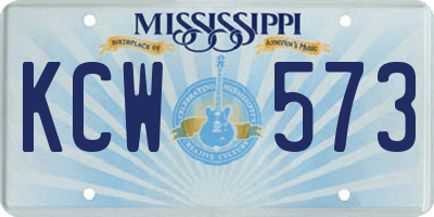 MS license plate KCW573