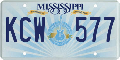 MS license plate KCW577