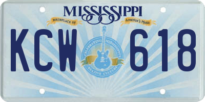 MS license plate KCW618