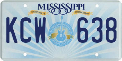 MS license plate KCW638