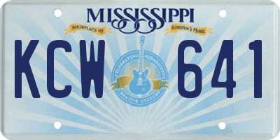 MS license plate KCW641