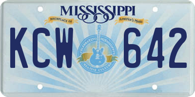 MS license plate KCW642