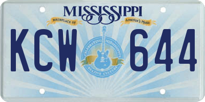 MS license plate KCW644