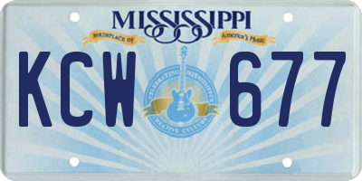 MS license plate KCW677
