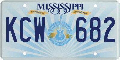MS license plate KCW682
