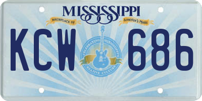 MS license plate KCW686