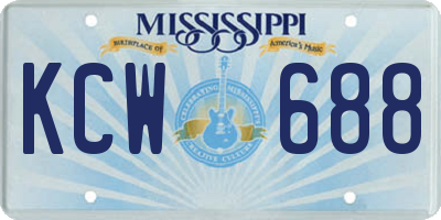 MS license plate KCW688