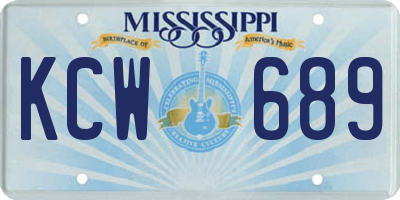 MS license plate KCW689
