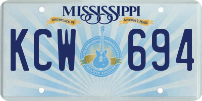 MS license plate KCW694