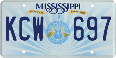 MS license plate KCW697