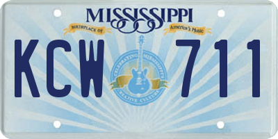 MS license plate KCW711
