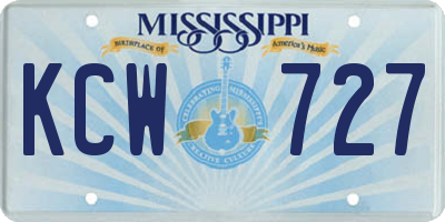 MS license plate KCW727