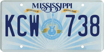 MS license plate KCW738