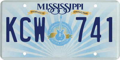 MS license plate KCW741