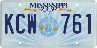 MS license plate KCW761