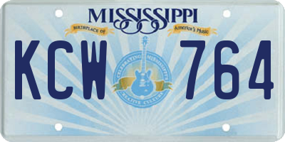 MS license plate KCW764