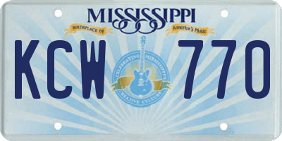 MS license plate KCW770