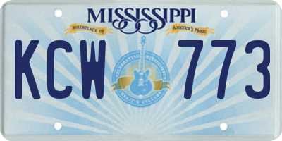 MS license plate KCW773