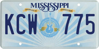 MS license plate KCW775